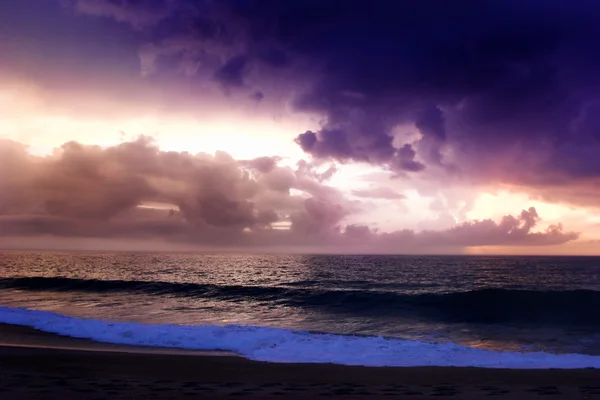 Sonnenuntergang Strand Mit Herrlichem Himmel — Stockfoto
