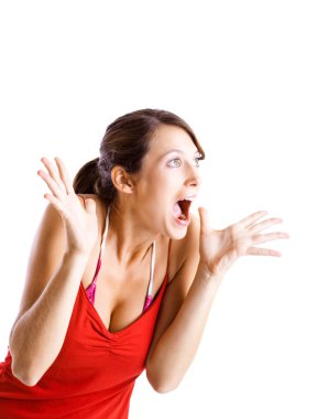 Astonished woman clipart