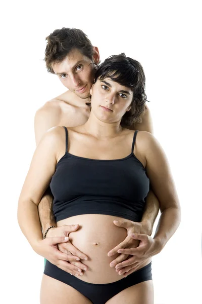 Couple attend un bébé — Photo