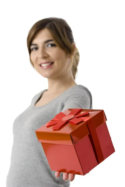 Geschenkfrau — Stockfoto