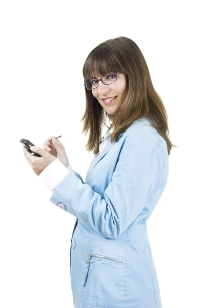 Businesswoman with a Pda — Stock Photo, Image