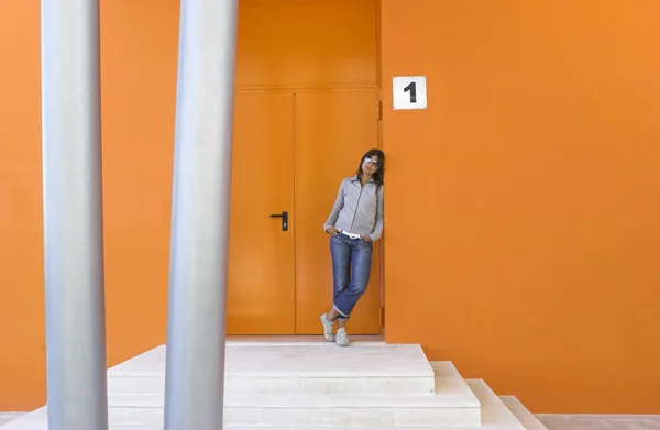 stock image Woman in orange