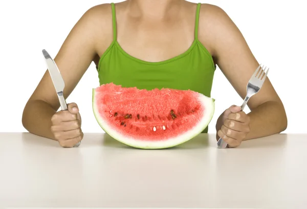 Wassermelone hungrig — Stockfoto
