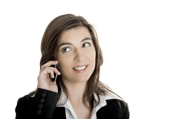Businesswoman talking at mobile phone — Stock Photo, Image