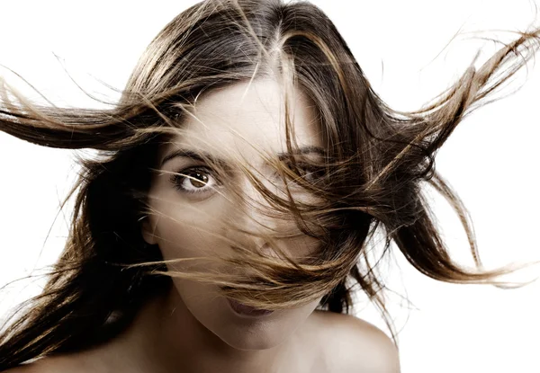 Blowing hair — Stock Photo, Image