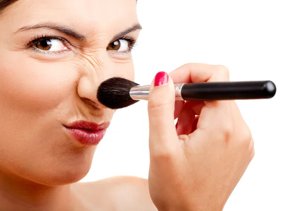 Make-up auftragen — Stockfoto