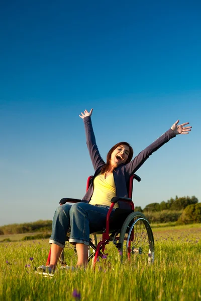 stock image Handicapped woman on wheelchair