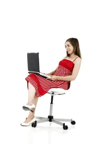 Laptop woman — Stock Photo, Image