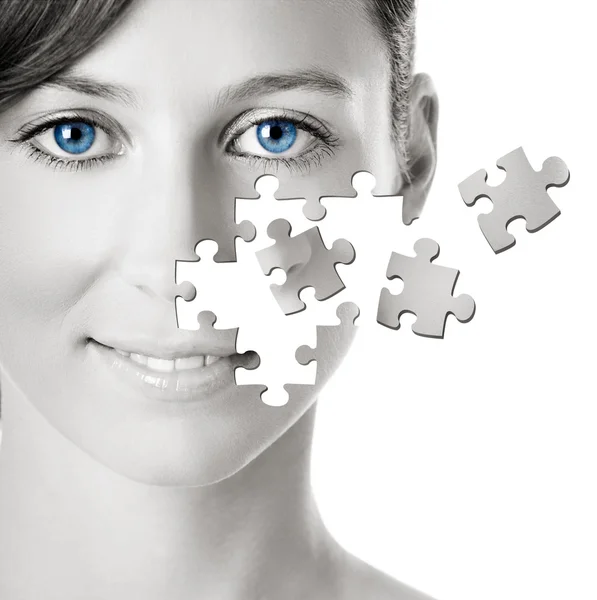 Puzzle Face — Stock Photo, Image