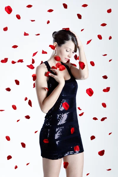 Žena růží — Stock fotografie