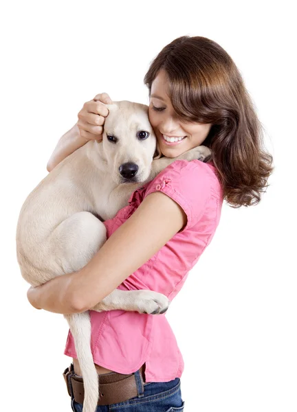 Girl and her best friend — Stock Photo, Image
