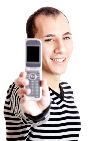 Mostrando un teléfono celular — Foto de Stock