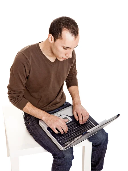노트북으로 일하는 모습 — 스톡 사진