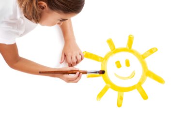 Painting a happy sun clipart