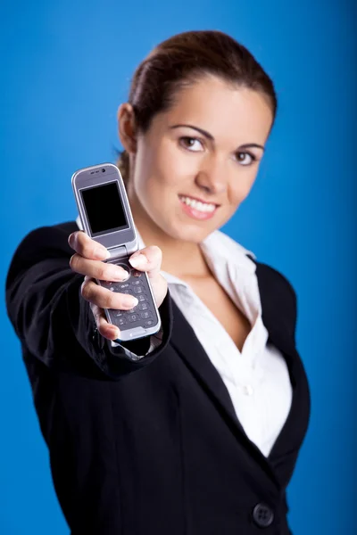 Businesswoman calling at phone — Stock Photo, Image