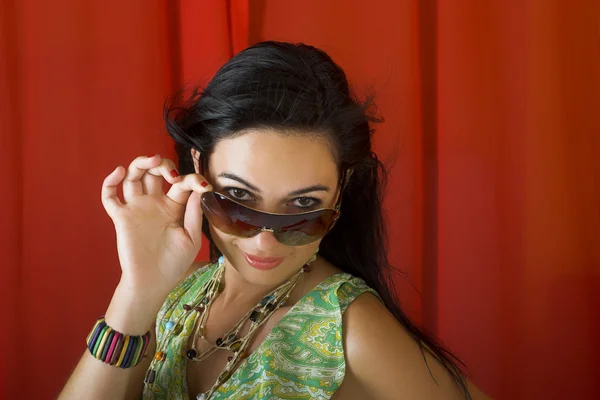 Solglasögon Kvinna — Stockfoto