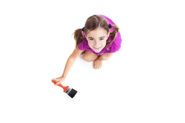 Barn med en pensel — Stockfoto