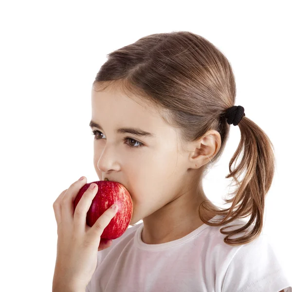 Comer una manzana — Foto de Stock