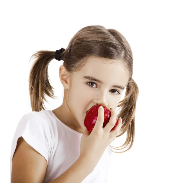 Äta ett äpple — Stockfoto
