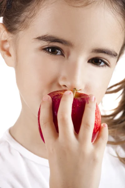 Comer una manzana — Foto de Stock