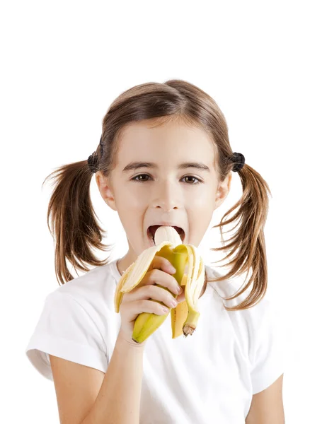 Jedzenie banana — Zdjęcie stockowe