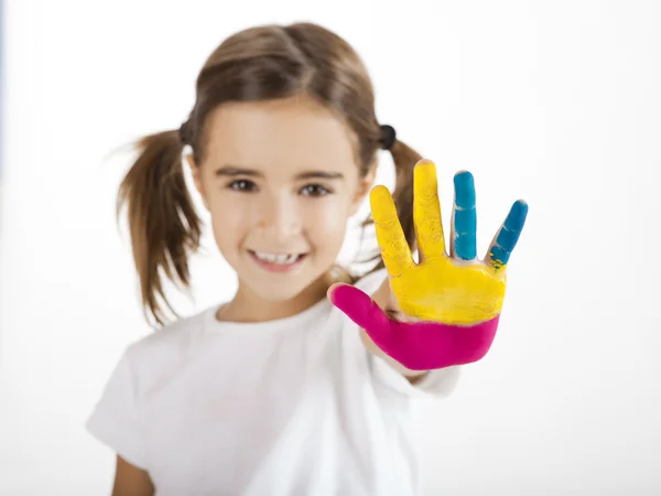 Mãos pintadas — Fotografia de Stock