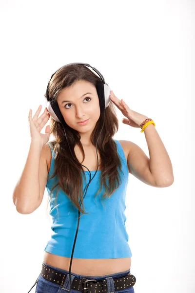 Giovane ragazza ascoltare musica — Foto Stock