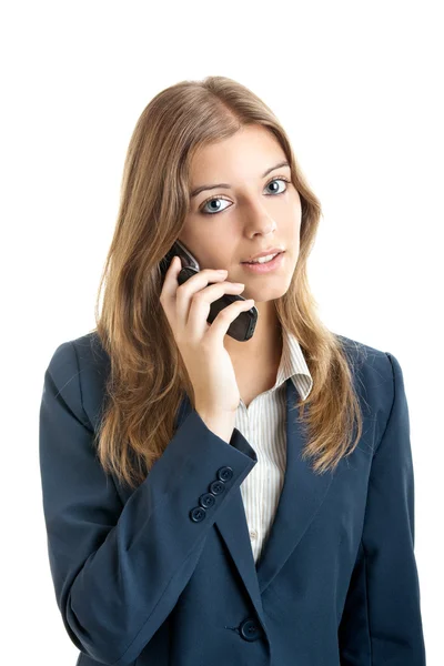 Obchodní žena pomocí mobilního telefonu — Stock fotografie