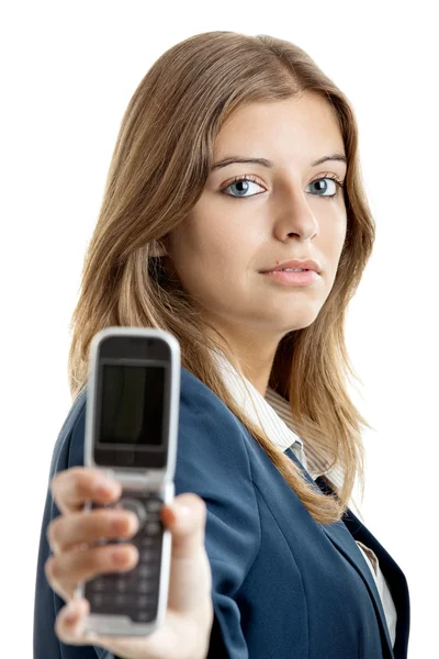 Biznes kobieta korzystania z telefonu komórkowego — Zdjęcie stockowe