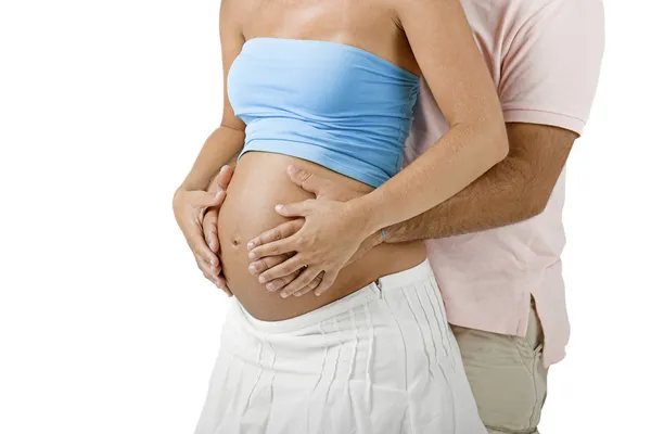 Couple attend un bébé — Photo