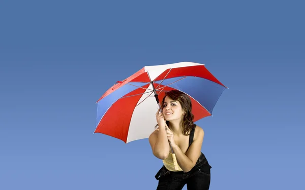 Deštník žena — Stock fotografie