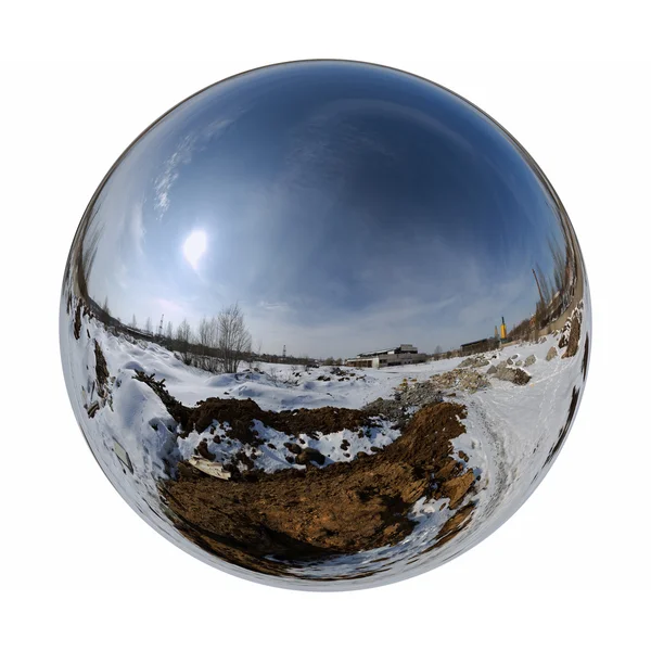 stock image Mirror ball winter outdoor