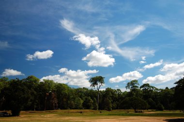 Skyscape of Prasat Suor Prats, Combodia clipart