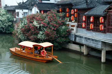 Boat at Qinhuai river, Nanjing clipart