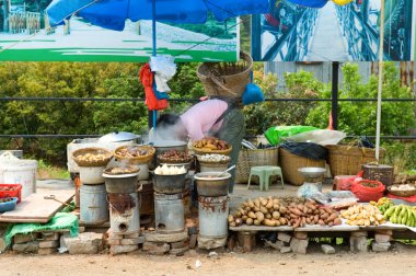 Street vendor in China clipart