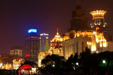 Night view of the Shanghai Bund clipart