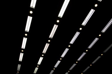 Rows of fluorescent lamps clipart