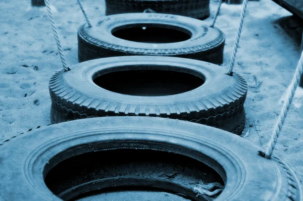 Line of tyres — Stock Photo, Image