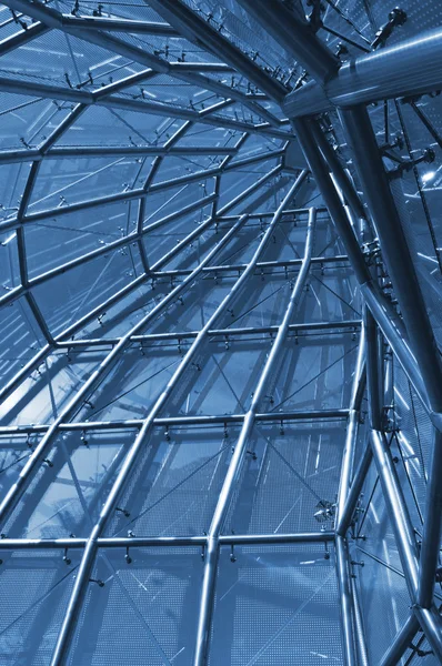 Vista interna da construção de vidro — Fotografia de Stock