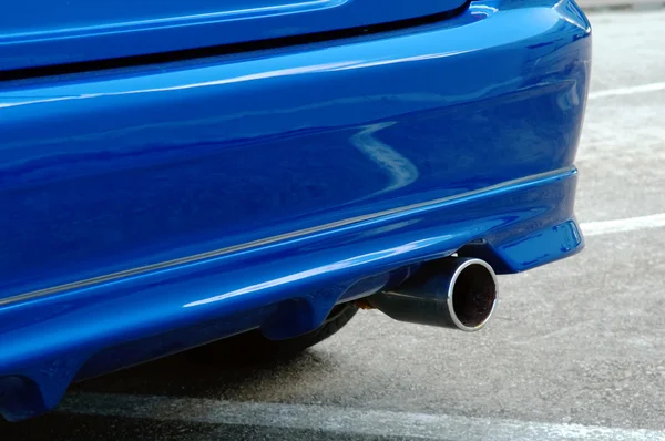 Rear of blue car — Stock Photo, Image