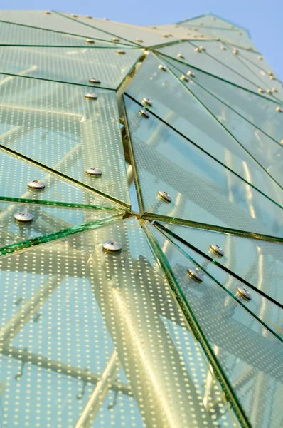 Painéis de vidro verde — Fotografia de Stock