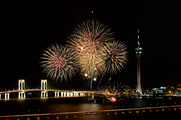 Internationaler Feuerwerkswettbewerb in Macau — Stockfoto