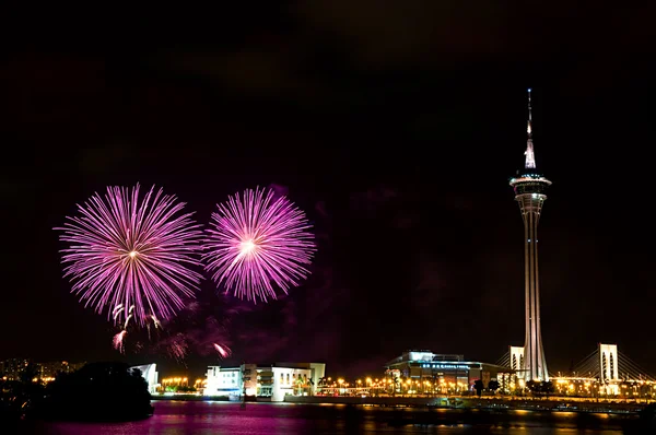 Internationaler Feuerwerkswettbewerb in Macau — Stockfoto