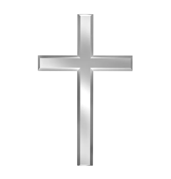 基督教的十字架上白色隔离 — 图库照片