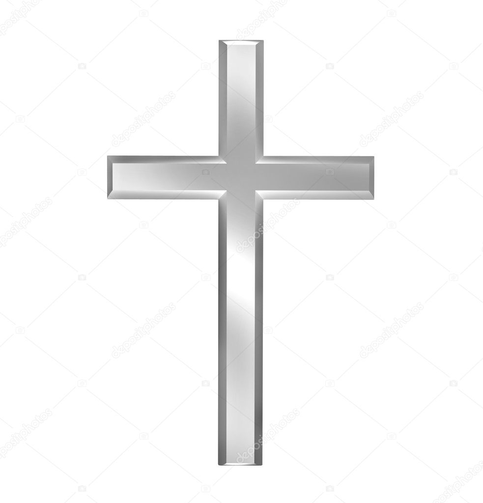 Christian cross isolated on white