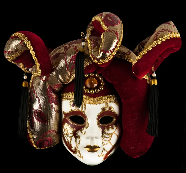 Siyah arka plan üzerinde renkli Venedik Maske — Stok fotoğraf