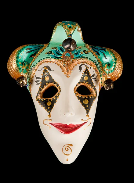 Máscara de carnaval italiano sobre preto Imagem De Stock