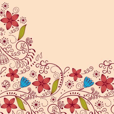 Floral greeting card clipart