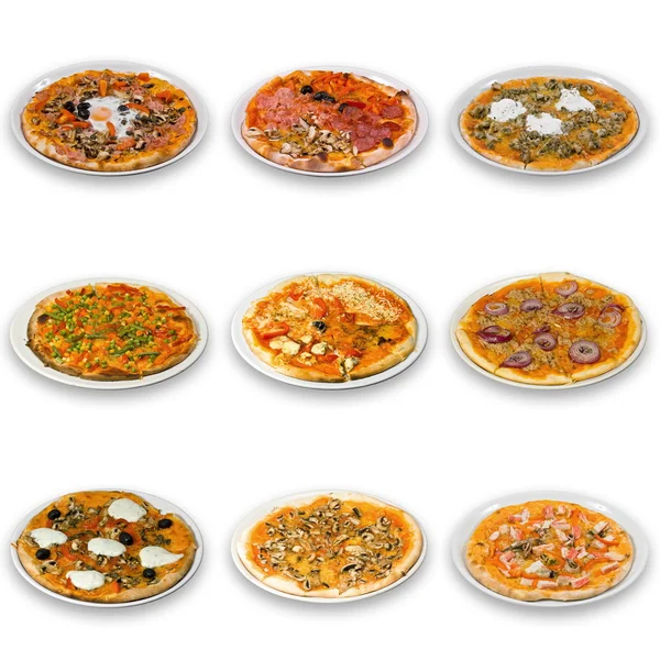 Pizza samling — Stockfoto