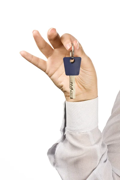 열쇠를 들고 있는 여자 — 스톡 사진